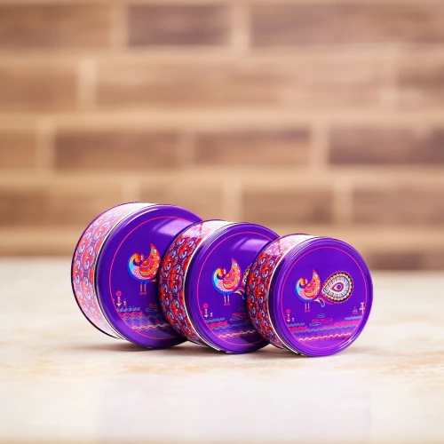 Round Storage Tin Box Set Of 3